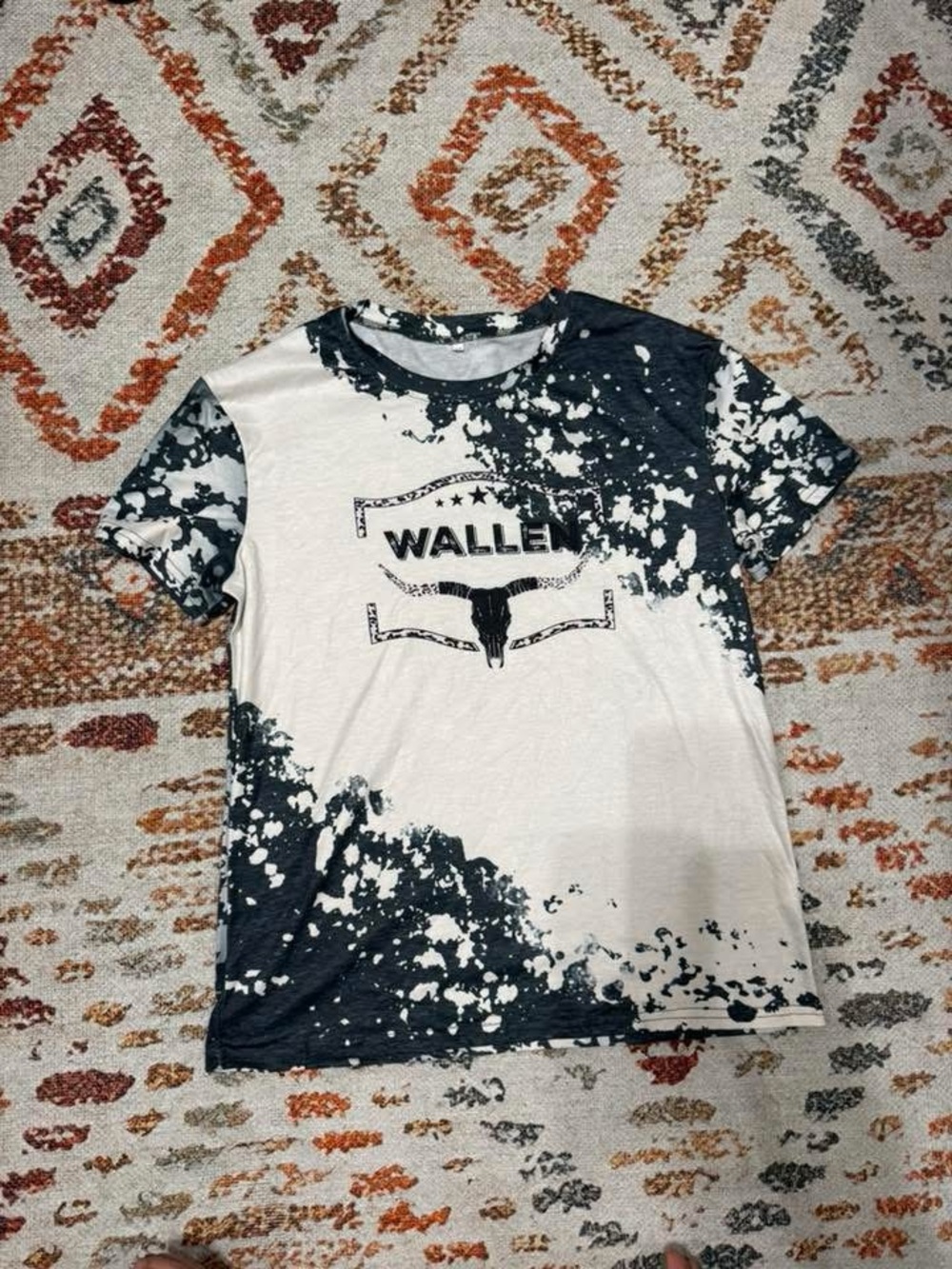 Wallen Black & White Tie-Dye Graphic Tee